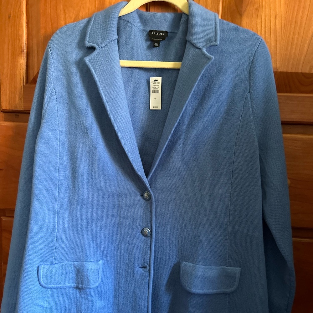 Talbots wool sweater blazer XL